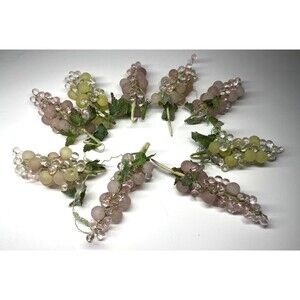 Vintage Grape Cluster Bunches Plastic Artificial Fruit Green Purple White MCM
